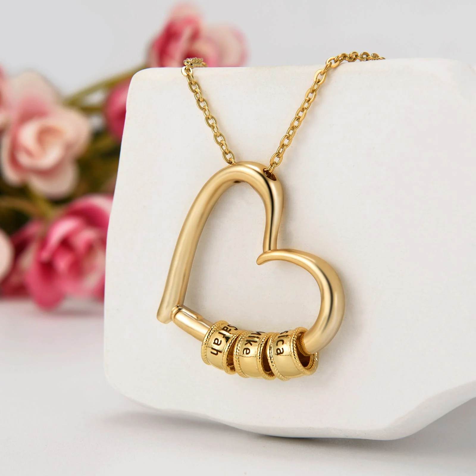 The Heart of Our Family - Personalized Beads Necklace - Image 4